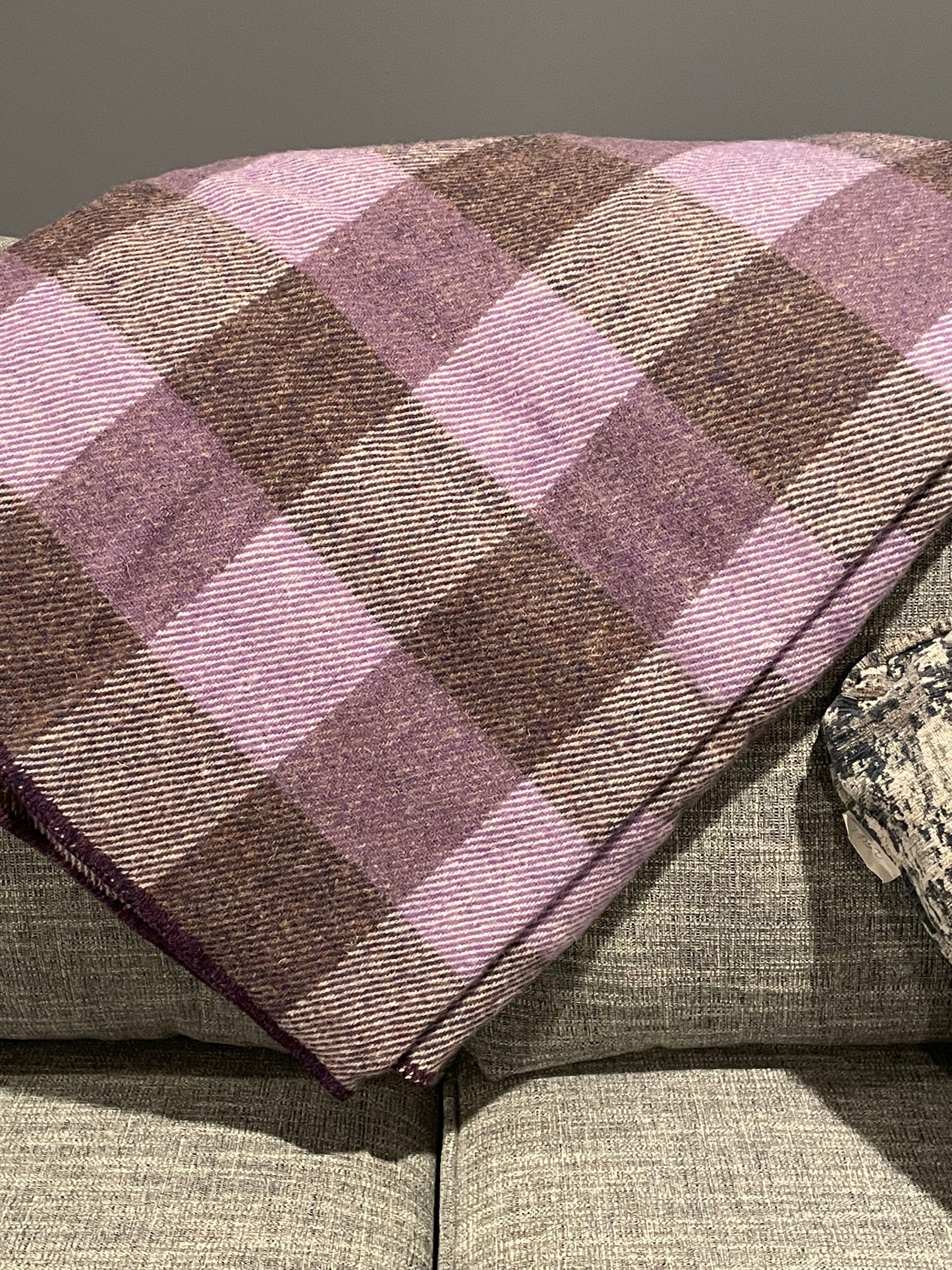 Purple Heather Checkerboard Wool Blanket