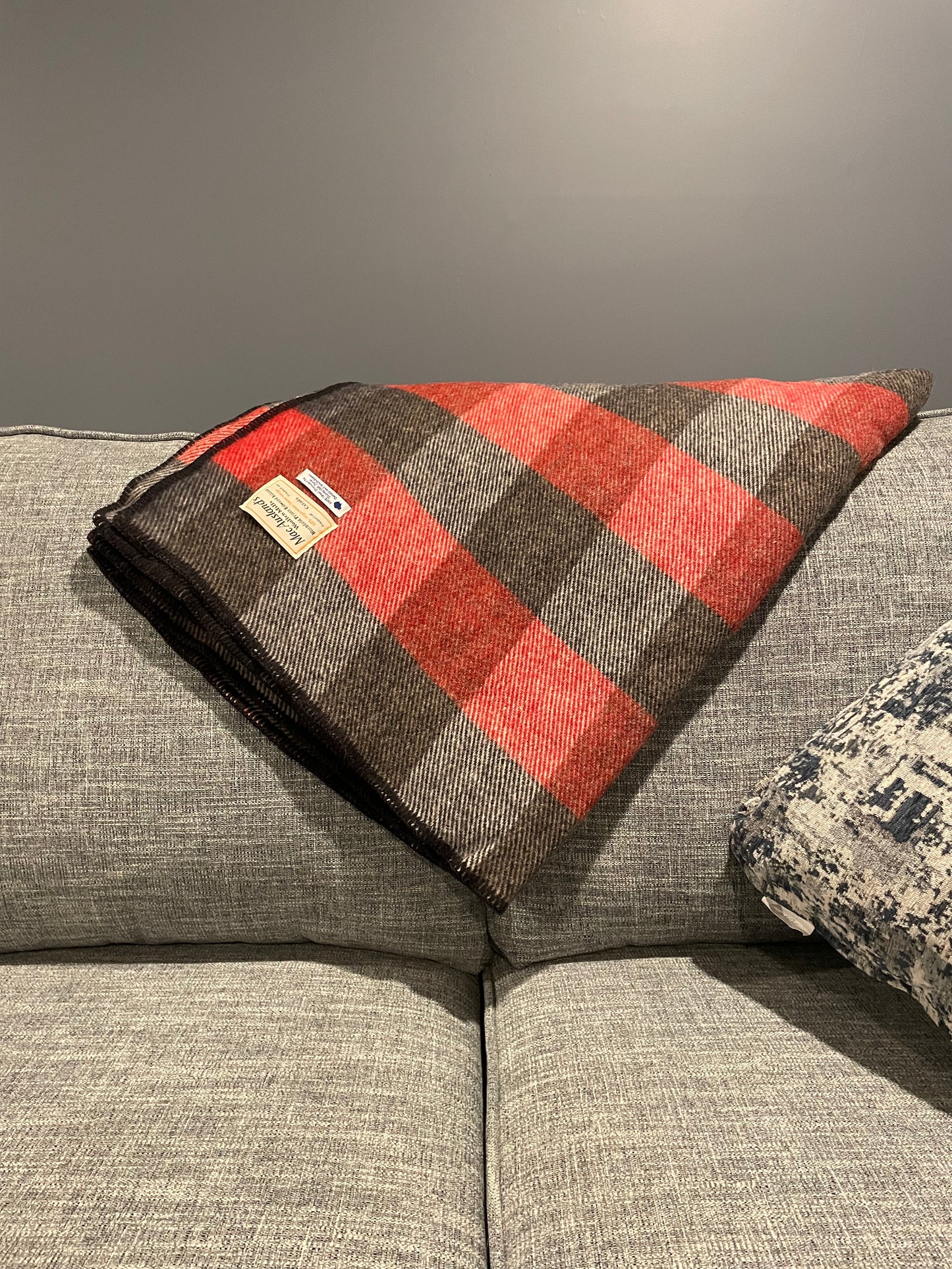 Red and Black Checkerboard Wool Blanket