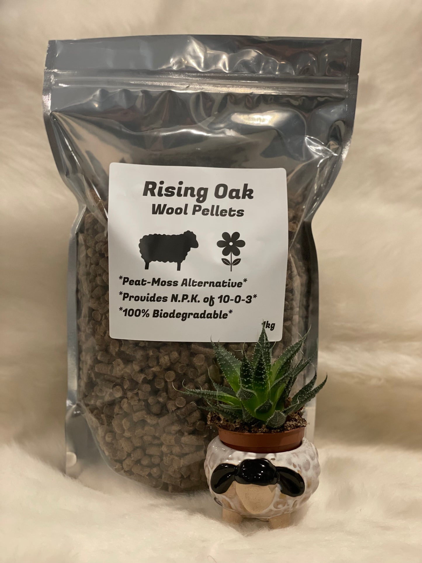 Wool Pellets a Peat Moss Alternative 1Kg bag