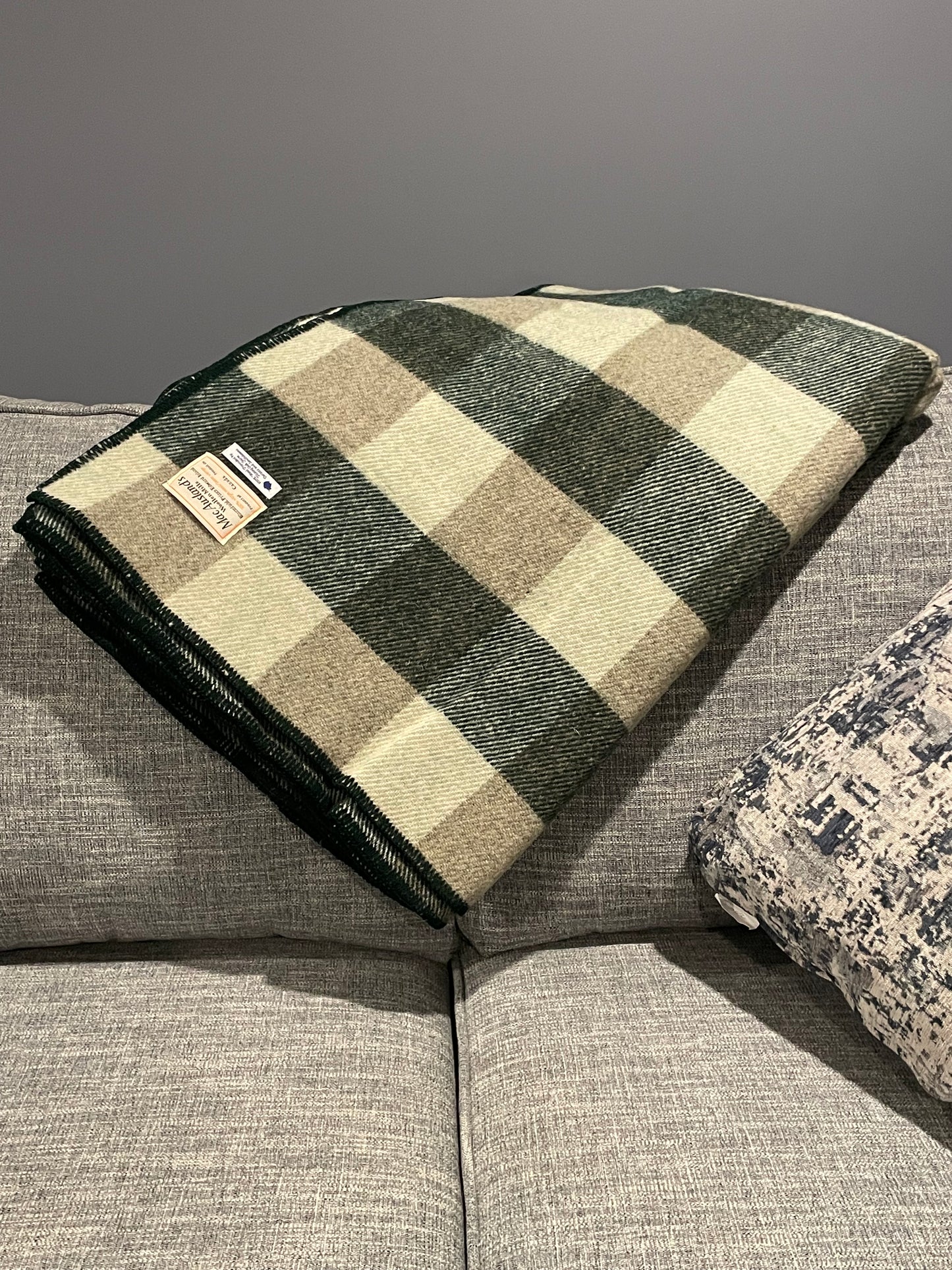 Forrest Green Checkerboard Wool Blanket